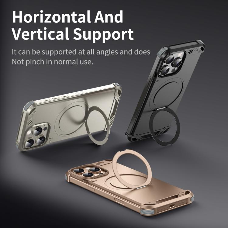 Funda para Teléfono R-Just RJ63-1 Soporte Magsafe sin Marco para iPhone 14 Pro (Plateada)