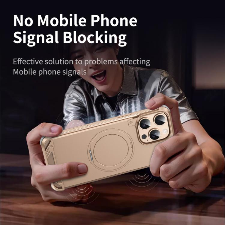 Funda para Teléfono R-Just RJ63-1 Soporte Magsafe sin Marco para iPhone 14 Pro (Plateada)