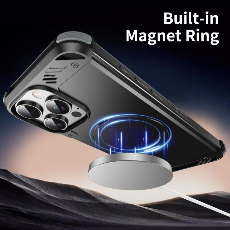 Funda para Teléfono R-Just RJ63-1 con Soporte Magsafe sin Marco para iPhone 14 Pro (Negro)