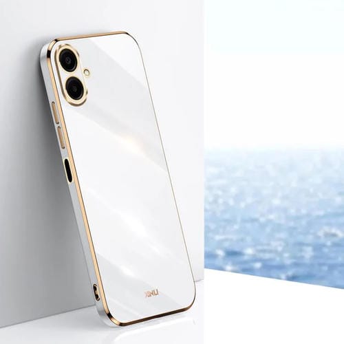 Funda de TPU con borde recto 6D galvanizado XINLI para Samsung Galaxy A07 5G (blanca)