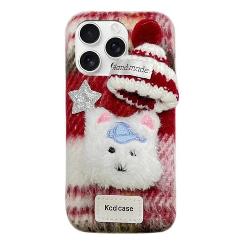 Funda para Teléfono iPhone 12 Pro Diseño Perro de Peluche Dibujos Animados (Rojo)