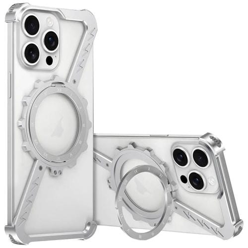 Funda para Teléfono iPhone 13 Pro Magsafe con Soporte 360 Metal sin Marco en Forma de Z (Plata Espacial)