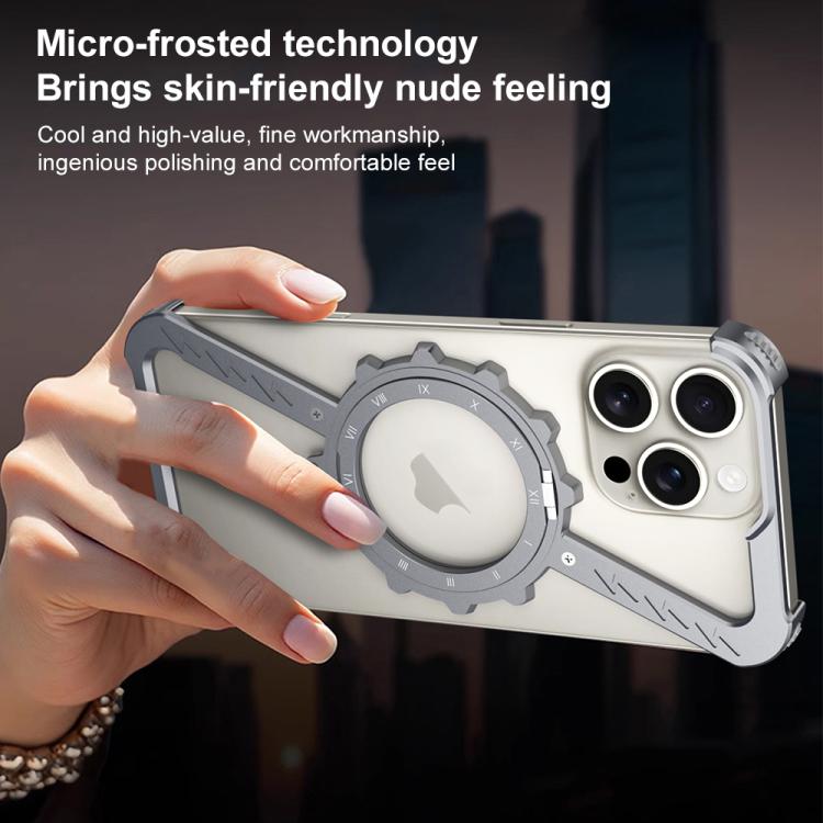 Funda para Teléfono Metal iPhone 14 Magsafe Soporte 360 Forma de Z (Dorado del Desierto)