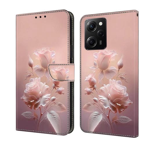 Funda de Cuero Pintada a Mano para Redmi Note 12 Pro 5G Global Fresh (Flores de Cerámica)
