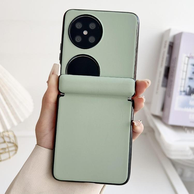 Funda de Cuero Huawei Pocket 2 con Textura, Eje Magnético Integrado (Verde)
