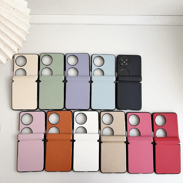 Funda de Cuero Huawei Pocket 2 con Textura, Eje Magnético Integrado (Verde)