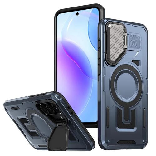 Funda con marco protector MagSafe para Samsung Galaxy A56 5G (azul)