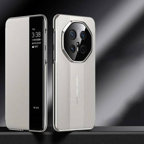 Funda para Teléfono Huawei Mate 70 Rs con Ventana de Visualización Inteligente Ultimate (Blanca)