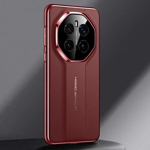 Funda de Cuero Liso con Diseño de Imitación Ultimate para Honor Magic7 Pro (Rojo)