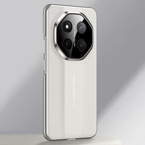 Funda de Cuero Liso con Diseño de Imitación Ultimate para Honor X60 Pro (Blanco)