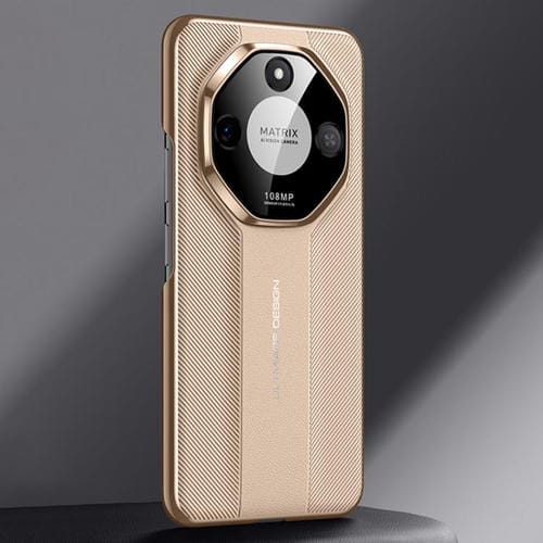 Funda de Cuero Liso Imitación Ultimate para Teléfono Honor X60 (Dorado)