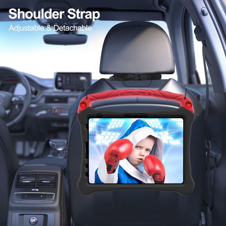 Funda Eva para iPad Air 11 (2024/2025) a Prueba de Golpes con Soporte y Correa (Negro y Rojo)
