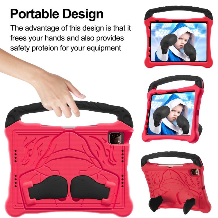 Funda Eva para iPad Air 11 (2024/2025) a Prueba de Golpes con Soporte y Correa (Rojo y Negro)