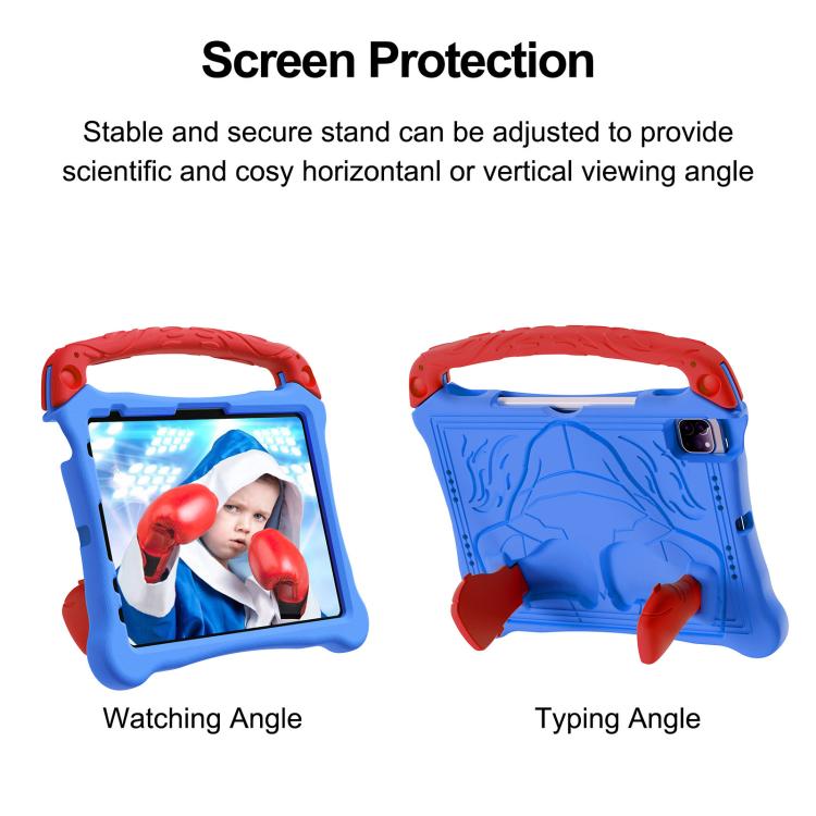 Funda para iPad 10.ª Generación 10.9 2022 Soporte Goma Eva a Prueba de Golpes Correa Hombro (Azul y Rojo)