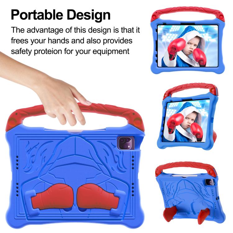 Funda para iPad 10.ª Generación 10.9 2022 Soporte Goma Eva a Prueba de Golpes Correa Hombro (Azul y Rojo)