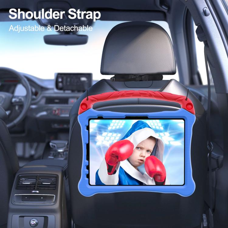 Funda para iPad 10.ª Generación 10.9 2022 Soporte Goma Eva a Prueba de Golpes Correa Hombro (Azul y Rojo)