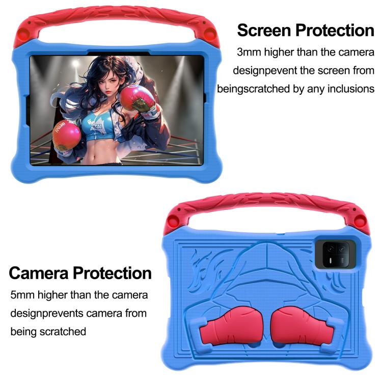Funda para Tableta Xiaomi Redmi Pad Se 11 2023 Boxing Series Kickstand Eva a Prueba de Golpes con Correa para El Hombro (Azul Rojo)