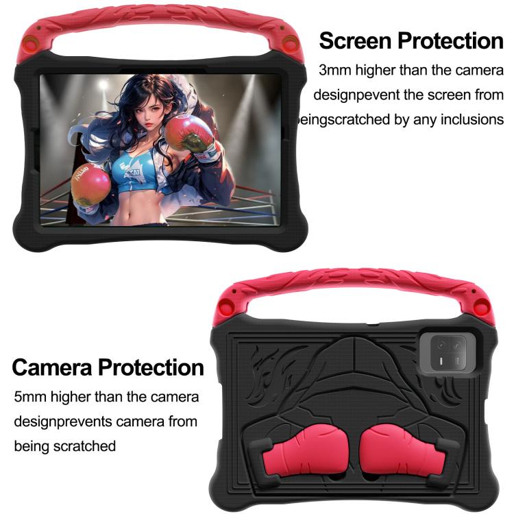Funda para Tableta Xiaomi Pad 6/6 Pro Boxing Series con Soporte de Eva a Prueba de Golpes y Correa para El Hombro (Negra y Roja)