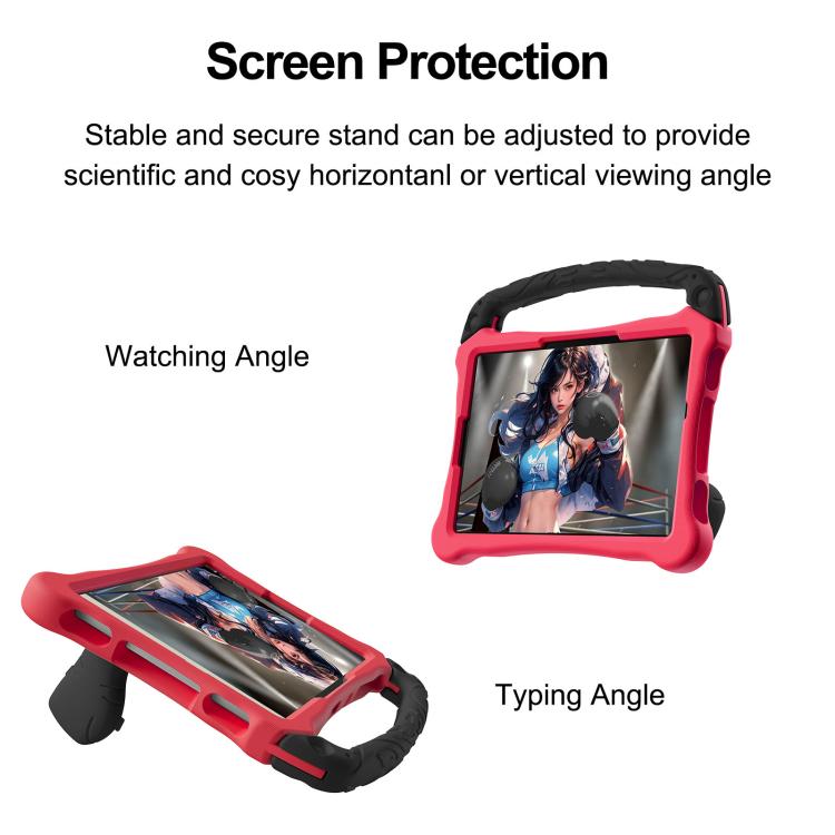 Funda para Tableta Xiaomi Pad 5/5 Pro Boxing Series con Soporte de Eva a Prueba de Golpes y Correa para El Hombro (Rojo y Negro)