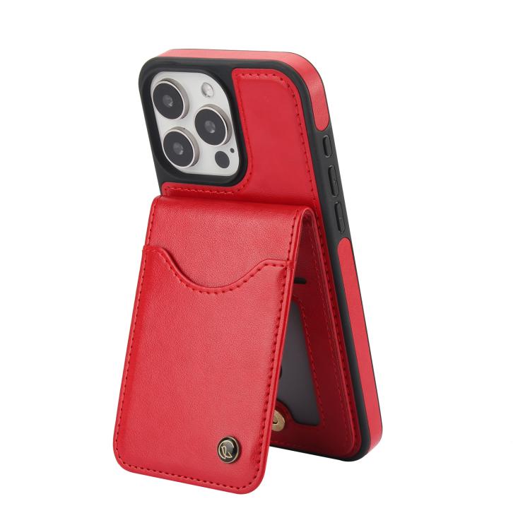Funda para iPhone 12 Pro Max Awquer Cuero con Tapa Vertical para Tarjetas y Soporte (Rojo)
