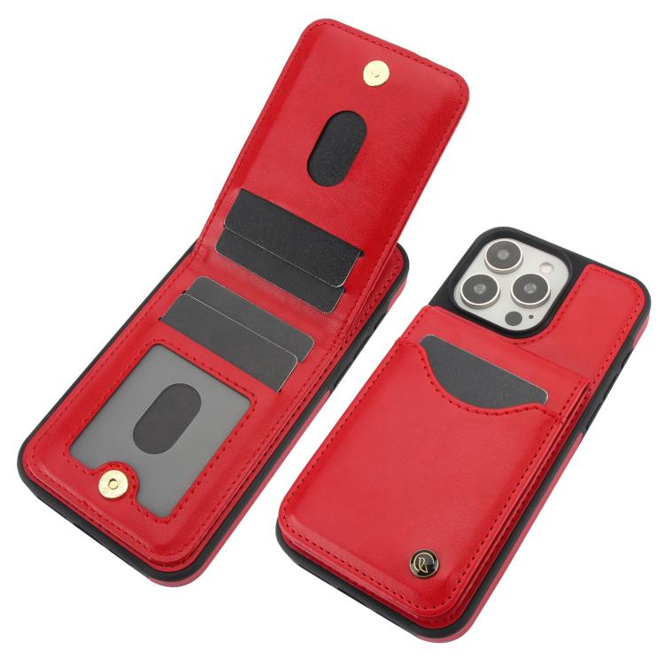 Funda para iPhone 11 Pro Max Awquer Cuero Tapa Vertical Tarjetas Soporte (Rojo)