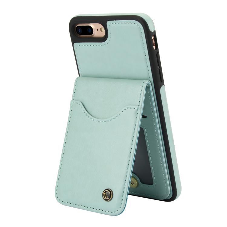 Funda de Cuero Awquer para iPhone 7 Plus/8 Plus con Tapa Vertical para Tarjetas y Soporte (Verde)