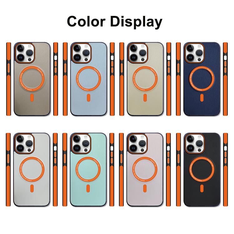 Funda para Teléfono Madera Imitación Magsafe para iPhone 14 (Cian Claro)
