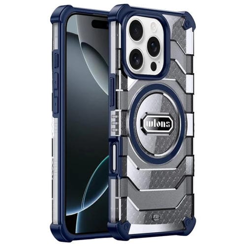 Estuche híbrido TPU y PC Wlons Serie Explorer para iPhone 16 Pro con Protección Magsafe (Azul)