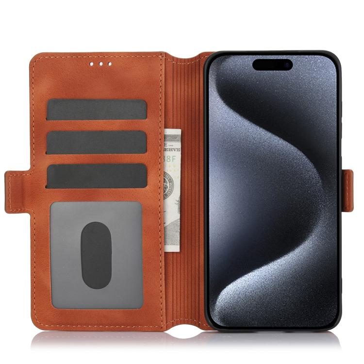 Funda de Cuero iPhone 12 Pro Max con Relieve Mariposa y Flor (Marrón)