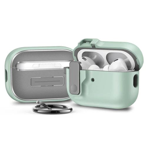 Funda Protectora Auriculares Bluetooth Airpods Pro 2 Bloqueo Automático (Verde Menta)