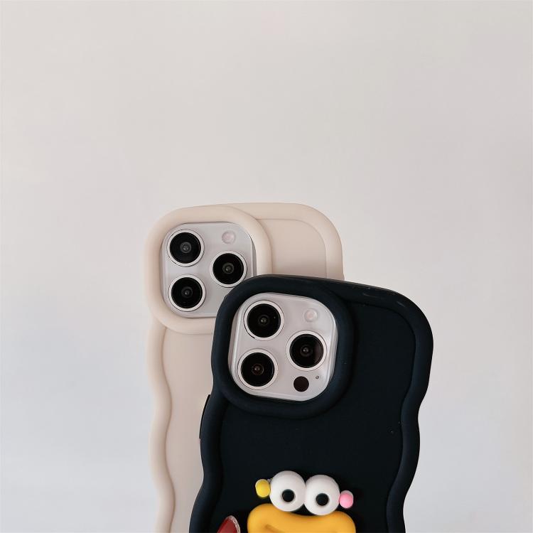 Funda TPU iPhone 12 Pro Max Forma Boca de Salchicha Cadena Cuentas (Morado)