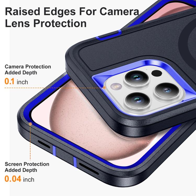 Funda Magnética para iPhone 15 Pro Max Life Resistente al Agua y Golpes (Azul Oscuro y Azul Real)