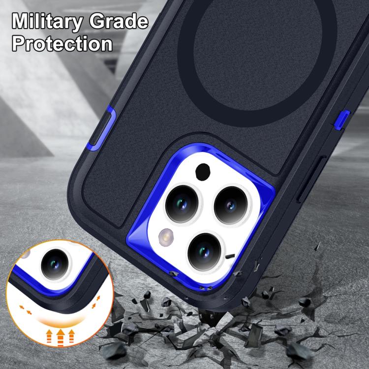 Funda Magnética para iPhone 15 Pro Max Life Resistente al Agua y Golpes (Azul Oscuro y Azul Real)