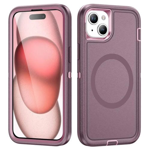 Funda Magnética para iPhone 14 Plus/15 Plus Life Resistente al Agua (Morado y Rosa)