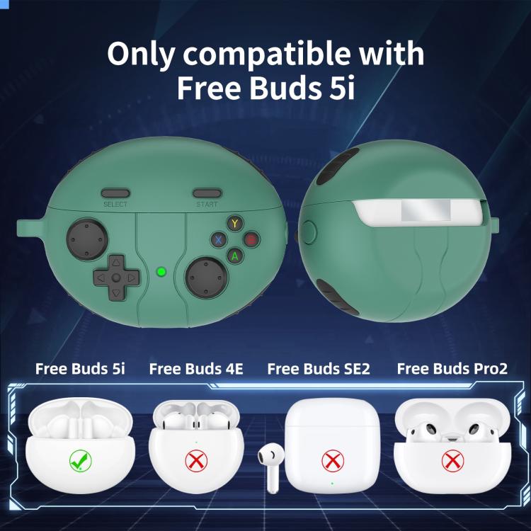 Estuche de Silicona para Auriculares Huawei Freebuds 5I/6I Estilo Consola Retro (Verde Pino)