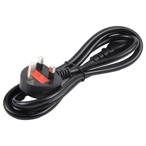Cable de Alimentación para Ordenador con Enchufe Británico de 3 Pines, 1,8 Metros (Negro)