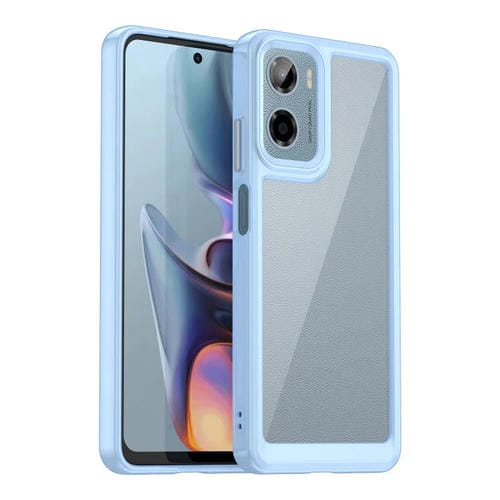 Funda Híbrida Acrílico y TPU Motorola Moto E15 Serie Colorida (Azul)