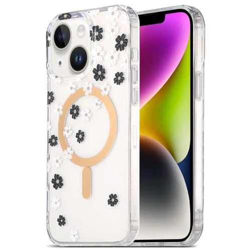 Funda para Teléfono iPhone 14 Plus Laminado Doble Cara Imd Magsafe (Blanco y Negro)