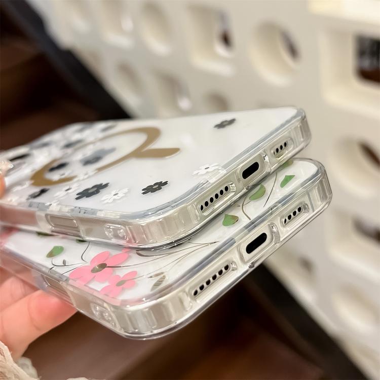 Funda para Teléfono iPhone 15 Plus Laminado Doble Cara Imd Magsafe (Flores Rosas)
