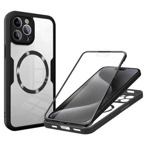 Funda para Teléfono Magsafe iPhone 15 Pro Max Textura de Cd (Negra)