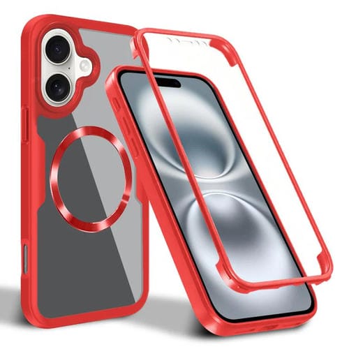 Funda para Teléfono Magsafe Apple iPhone 16 Plus Textura de Cd (Roja)