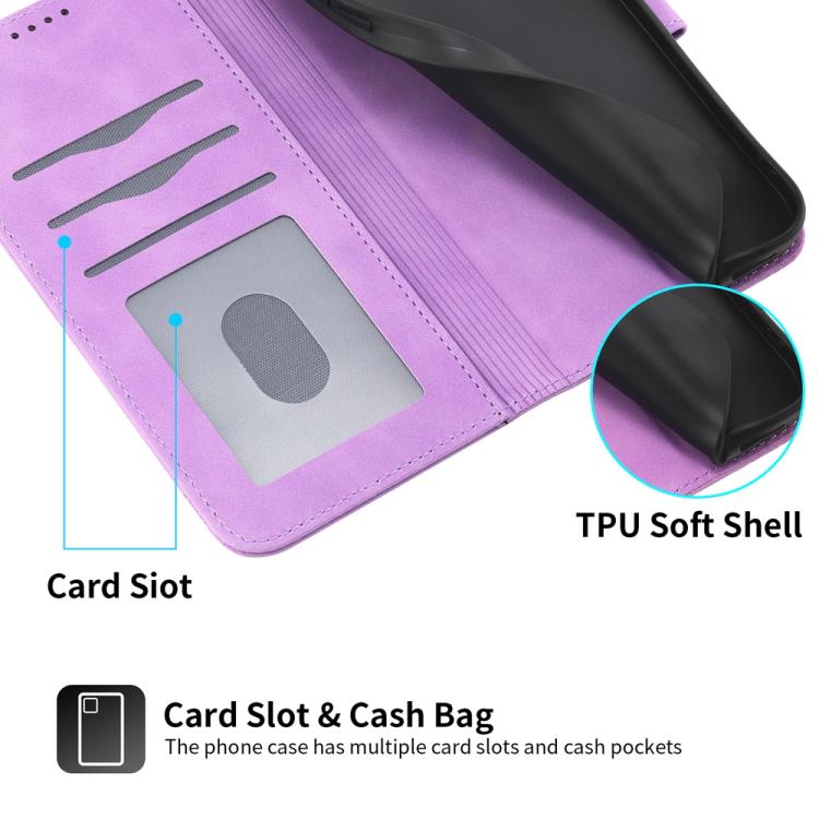 Funda Híbrida de Cuero Pu y TPU Dierfeng Dream Line para OnePlus 13R / Ace 5 / Ace 5 Pro (Morada)