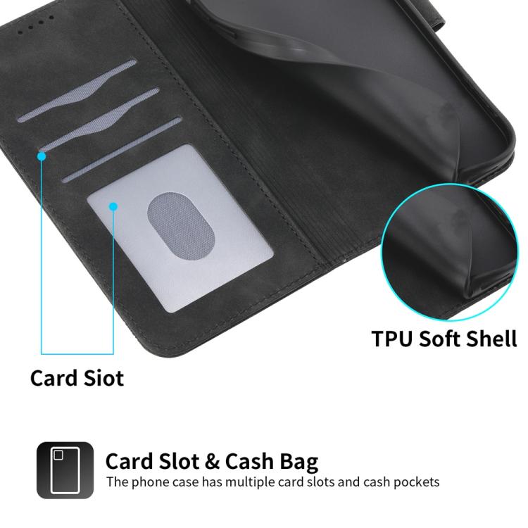 Funda híbrida de Cuero Pu y TPU Dierfeng Dream Line para OnePlus 13R / Ace 5 / Ace 5 Pro (Negra)