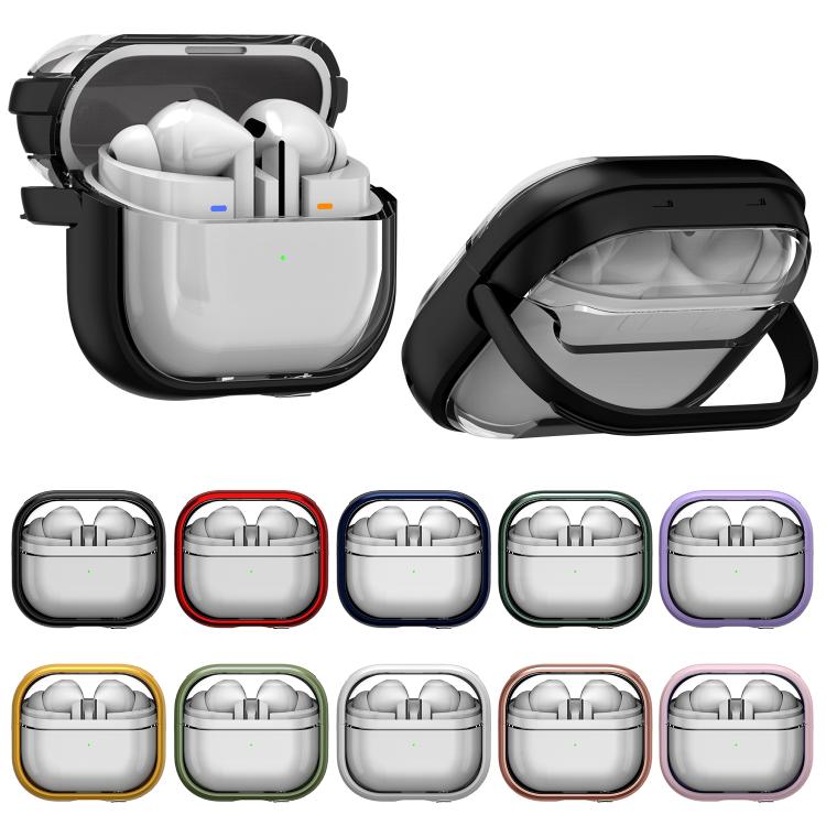 Funda híbrida TPU y PC con soporte para Samsung Galaxy Buds 3/3 Pro (Rosa)