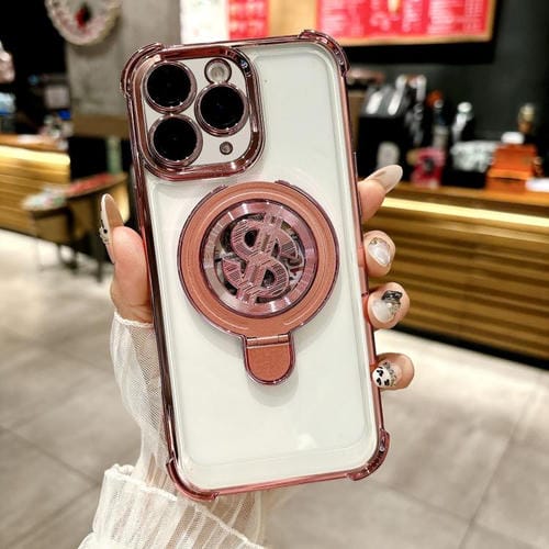 Funda para Teléfono con Soporte Magsafe para iPhone 12 Pro con Película para Lente (Rosa)