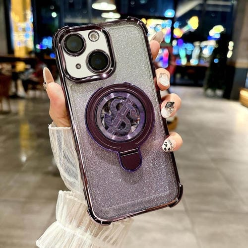 Funda para Teléfono iPhone 13 con Soporte Magsafe y Película Lente (Morado)