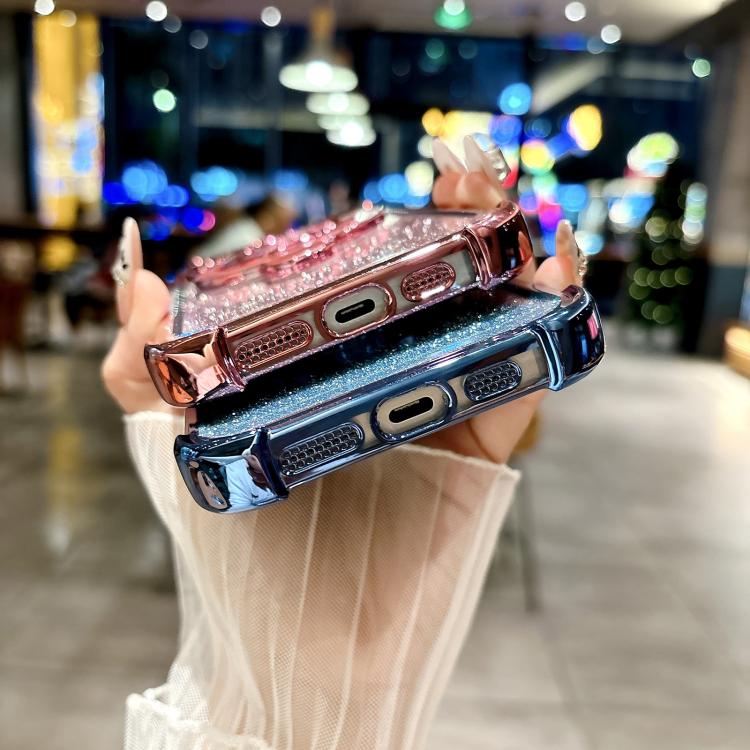 Funda para Teléfono con Soporte Magsafe y Película para Lente para iPhone 14 (Azul)