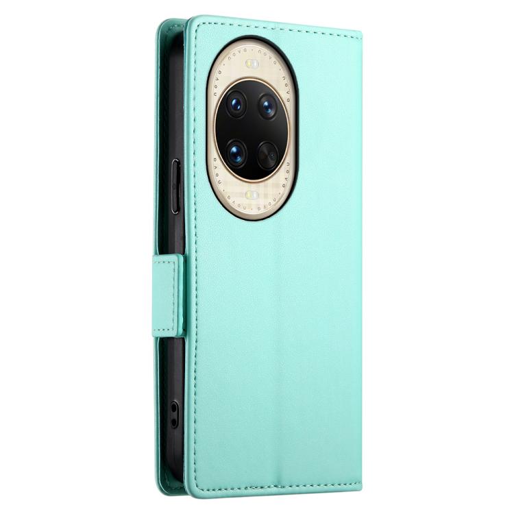 Funda de cuero esmerilado con hebilla lateral magnética para Huawei Nova 14 Ultra (verde menta)