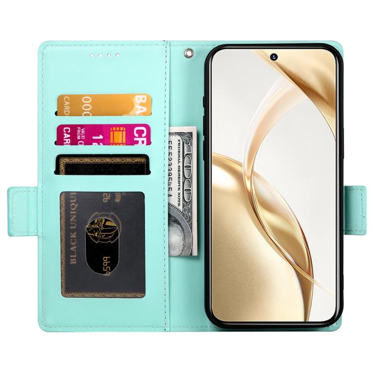 Funda de cuero esmerilado con hebilla lateral magnética para Huawei Nova 14 Ultra (verde menta)