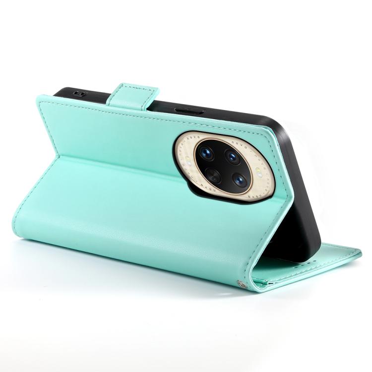 Funda de cuero esmerilado con hebilla lateral magnética para Huawei Nova 14 Ultra (verde menta)